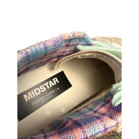 Golden Goose Mid Star Glitter Sneakers Pink Blue Size 39 US 9 - Picture 7 of 9